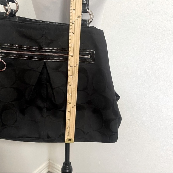 Coach Gabby Signature Authentic Black Canvas Monogram Tote Shoulder Bag Large - Picture 12 of 12